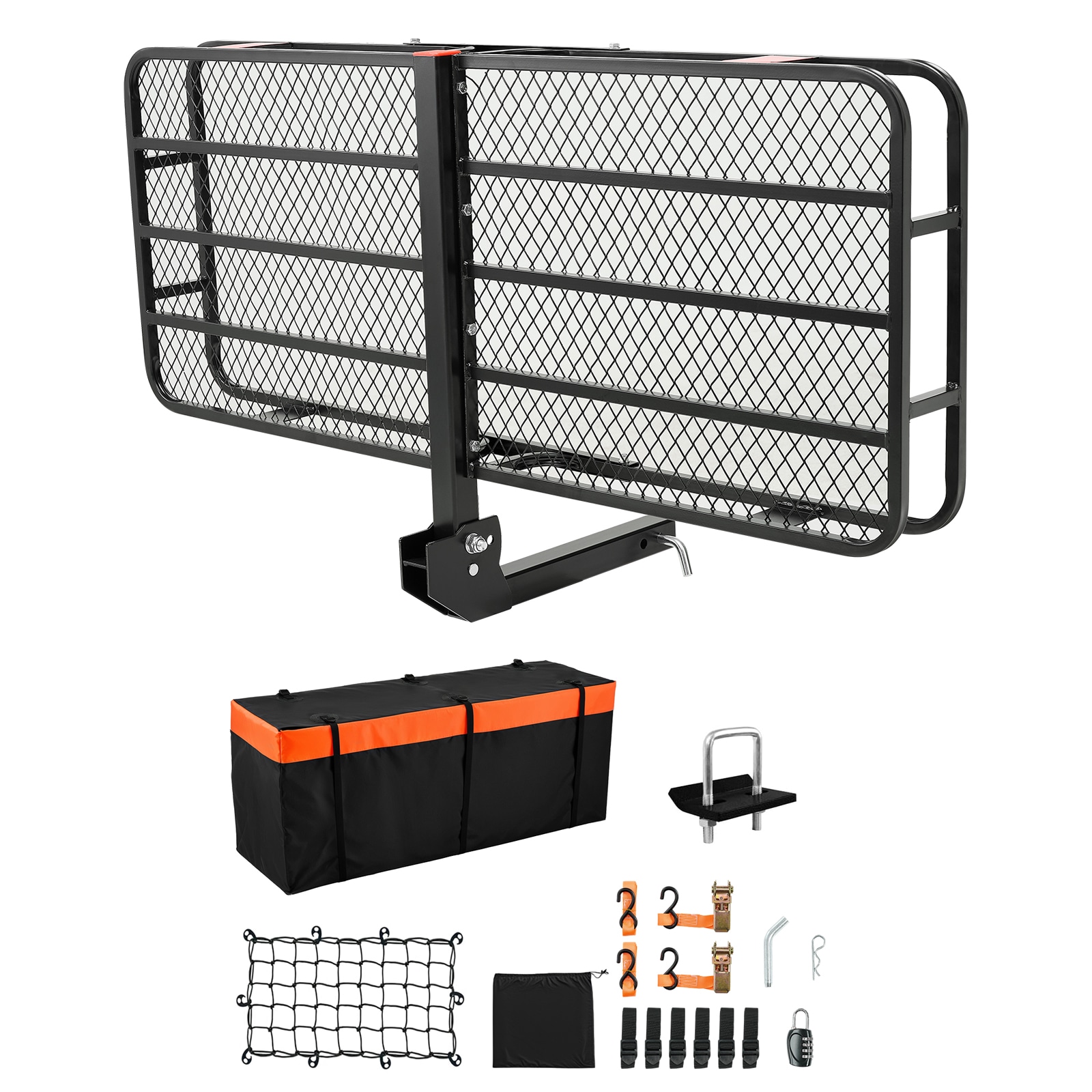 Heavy Duty Folding Hitch Cargo Carrier With Net For Motors_voghion.com